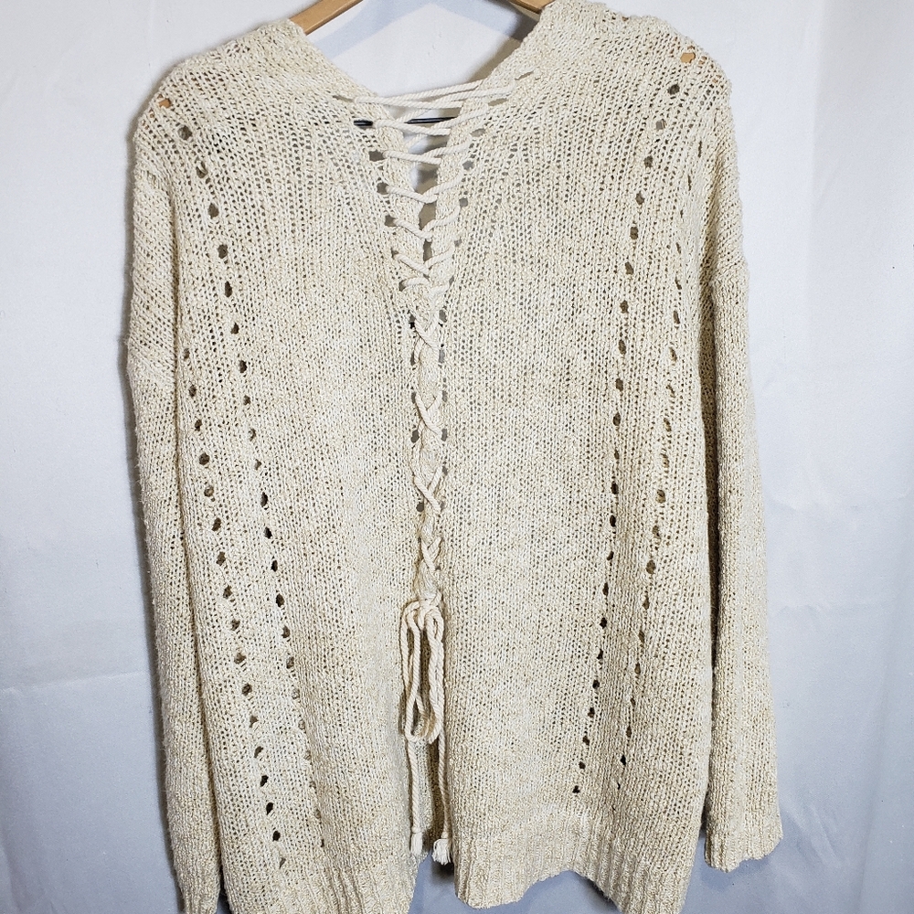 Knox Rose Cozy Cream Knit Sweater Medium - Picture 9 of 12